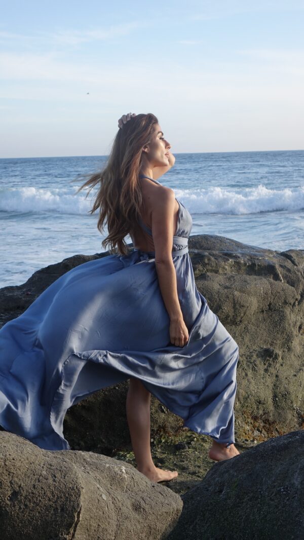 MAGDALENE DRESS SLATE BLUE - Image 4