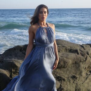 MAGDALENE DRESS SLATE BLUE