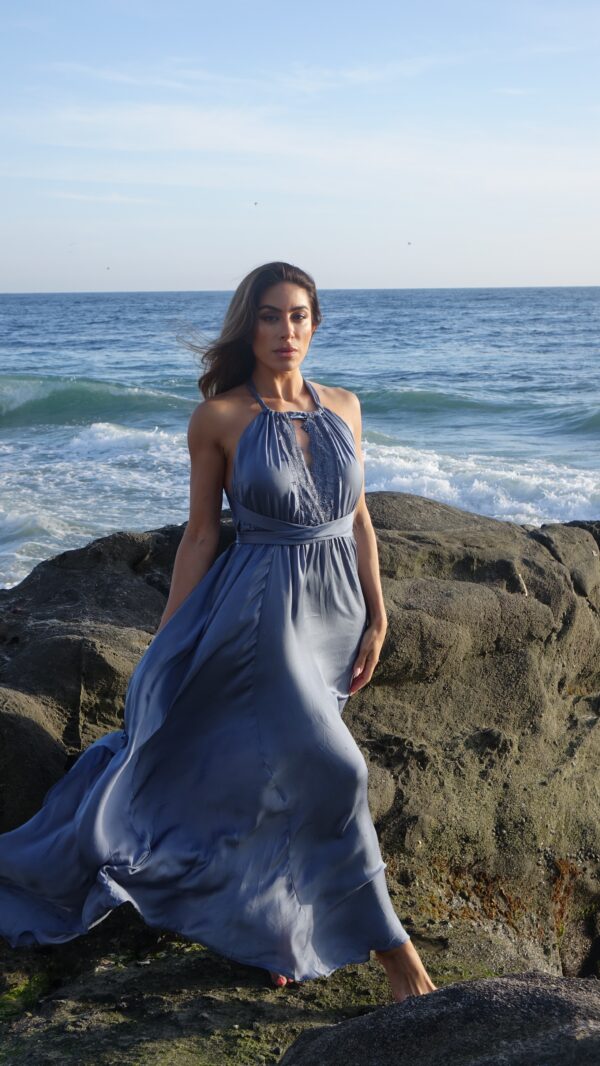 MAGDALENE DRESS SLATE BLUE